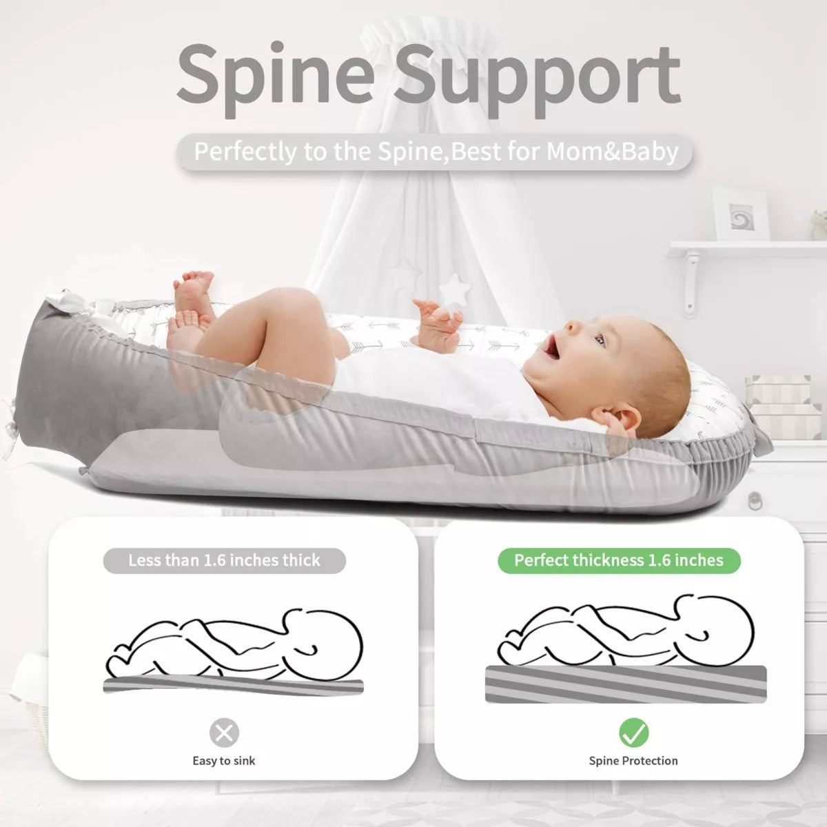 Nido Colecho Cama Bebé Con Almohada